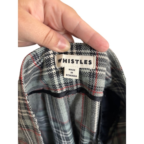 WHISTLES Plaid Wide‎ Leg Pants Women's Size 10 Gray Red Black Tailored Trousers - Picture 7 of 8